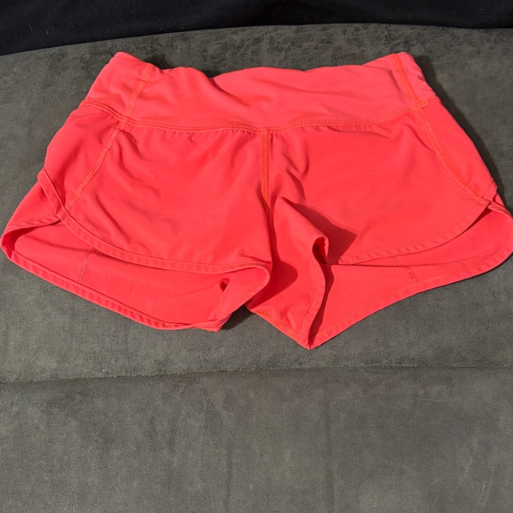 Lululemon Athletica Bright Coral Athletic Shorts